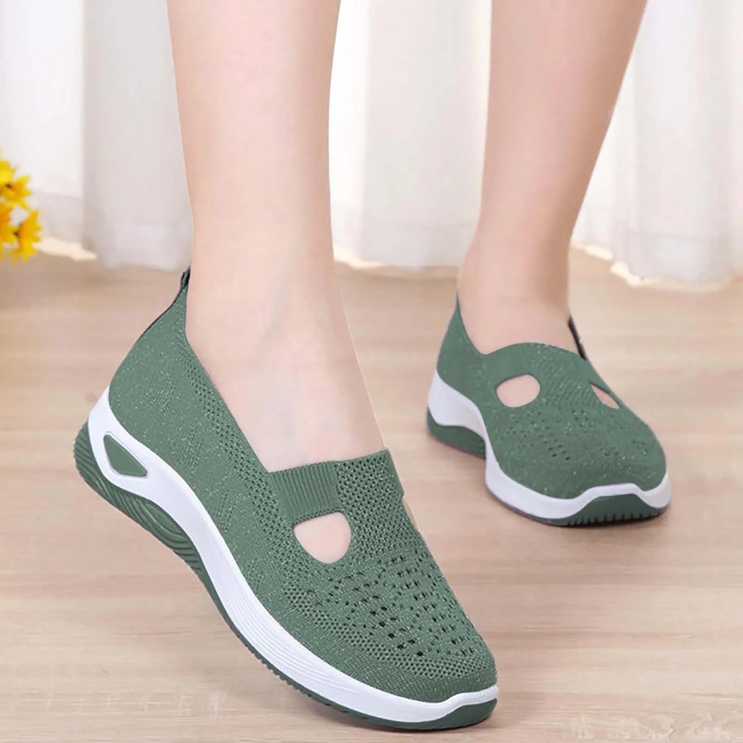 Women's Woven Orthopedic Breathable Soft Shoes Mens Dress Shoes Wide Feet Casual Shoes Slip On Women's Fashion Sneakers Slip On Tennis Shoe Loafers Casual Slip On