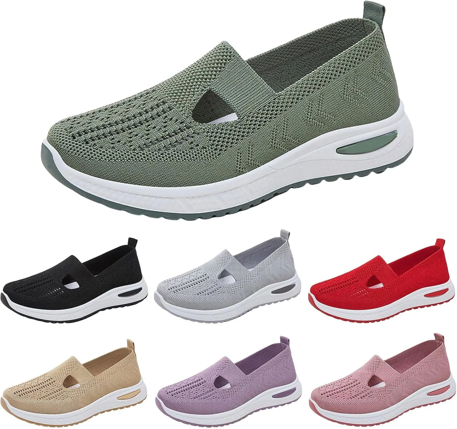 Women's Woven Orthopedic Breathable Soft Shoes Womens Tennis Shoes Mesh Slip On Shoes Casual Platform Sneakers Waterproof Tennis Shoe Loafers Casual Slip On