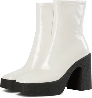 YDN Women Platform Chunky High Heel Ankle Boots Round Toe Side Zipper Slim Fit Ankle Bootie Fashion Shoes 4-15 US