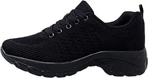 ZSpzx Comfy Sneakers for Women Arch Support Breathable Mesh Knit Air Cushioned Walking Casual Shoes Non Slip Jogging Tennis Sneaker Plantar Fasciitis Sneaker Fashionable Mesh Ladies Footwear