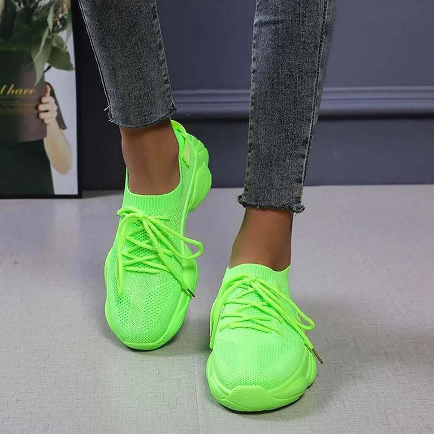ZSpzx Orthopedic Platform Sneakers for Women Air Cushioned Padded Insole Slip on Walking Casual Shoes Arch Support Jogging Tennis Sneaker Plantar Fasciitis Breathable Comfy Lightweight Shoe