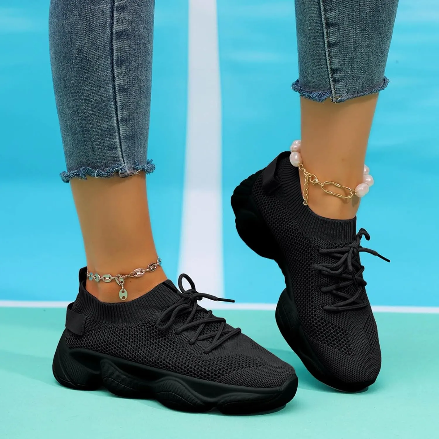 ZSpzx Orthopedic Platform Sneakers for Women Air Cushioned Padded Insole Slip on Walking Casual Shoes Arch Support Jogging Tennis Sneaker Plantar Fasciitis Breathable Comfy Lightweight Shoe