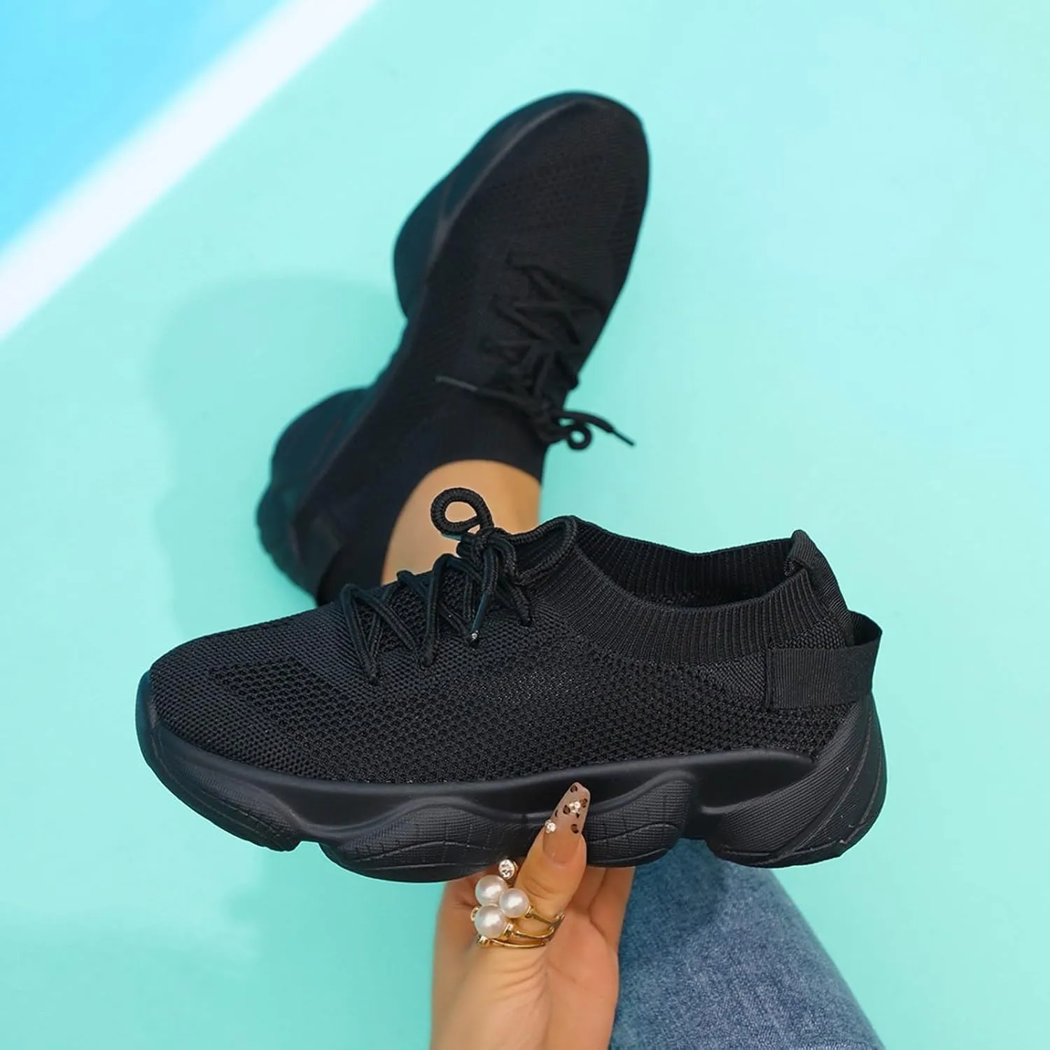 ZSpzx Orthopedic Platform Sneakers for Women Air Cushioned Padded Insole Slip on Walking Casual Shoes Arch Support Jogging Tennis Sneaker Plantar Fasciitis Breathable Comfy Lightweight Shoe