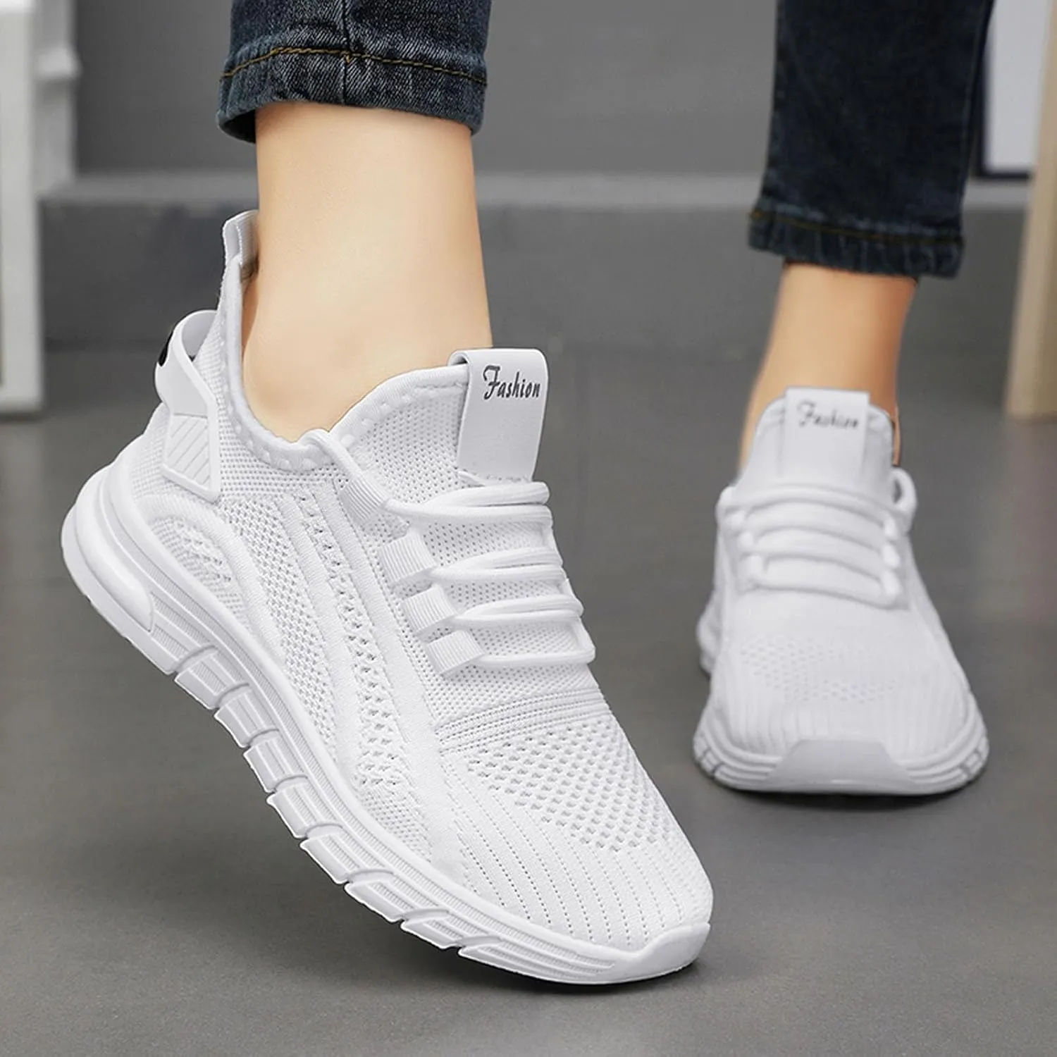 ZSpzx Orthopedic Sneakers for Women Air Cushioned Lace Up Fashion Casual Canvas Shoes Comfortable Lightweight Flats Breathable Padded Insole Slip on Tennis Boat Shoes with Arch Support