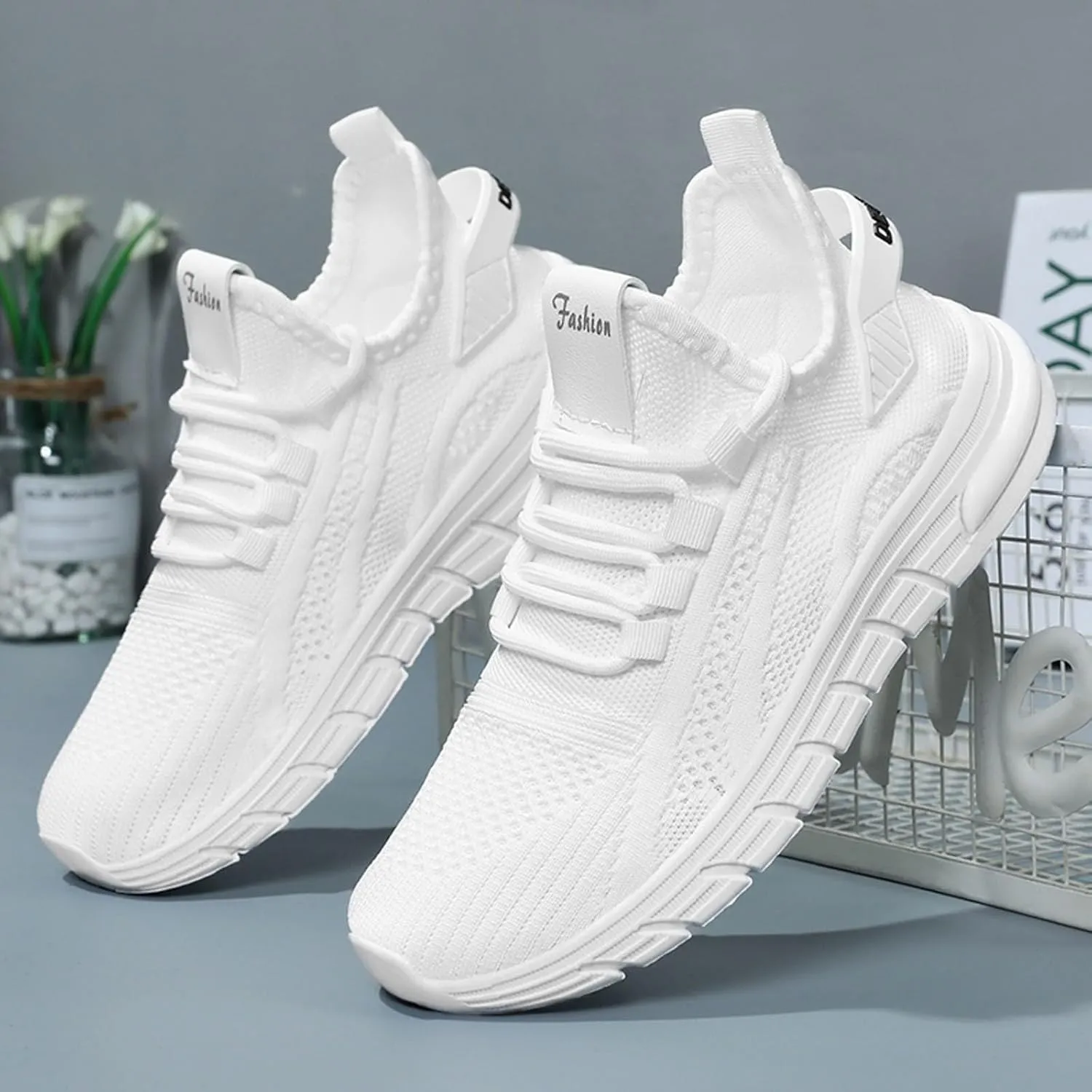 ZSpzx Orthopedic Sneakers for Women Air Cushioned Lace Up Fashion Casual Canvas Shoes Comfortable Lightweight Flats Breathable Padded Insole Slip on Tennis Boat Shoes with Arch Support