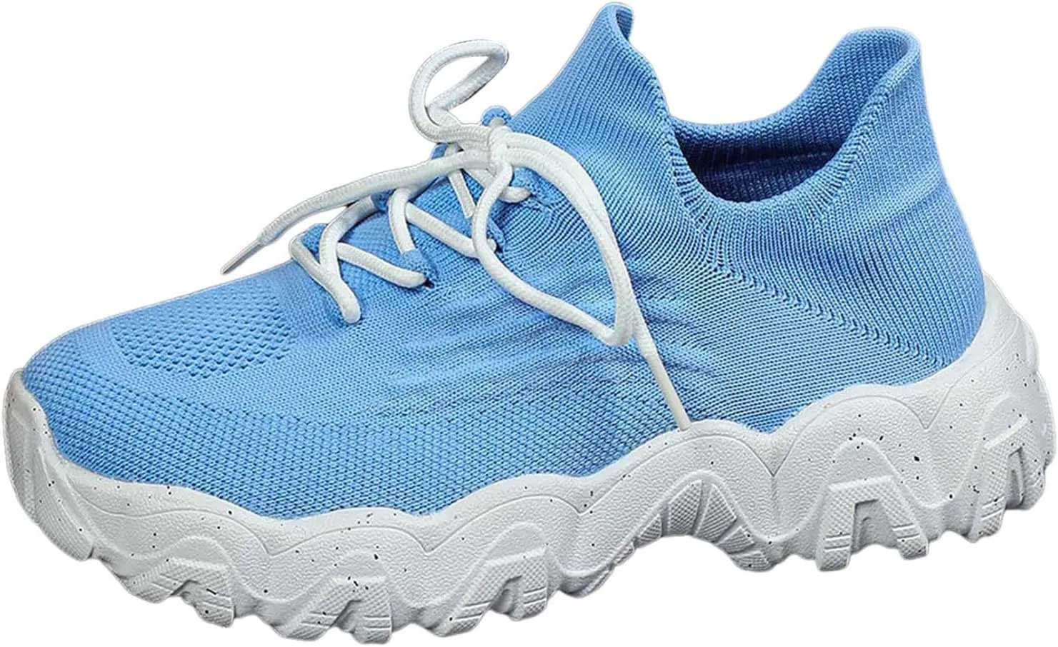 ZSpzx Platform Sneakers for Women Slip On Cushioned Footbed Knit Soft Padded Insole Arch Support Jogging Tennis Shoes Plantar Fasciitis Breathable Comfy Lightweight Daily Wear Shoe