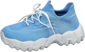 ZSpzx Platform Sneakers for Women Slip On Cushioned Footbed Knit Soft Padded Insole Arch Support Jogging Tennis Shoes Plantar Fasciitis Breathable Comfy Lightweight Daily Wear Shoe
